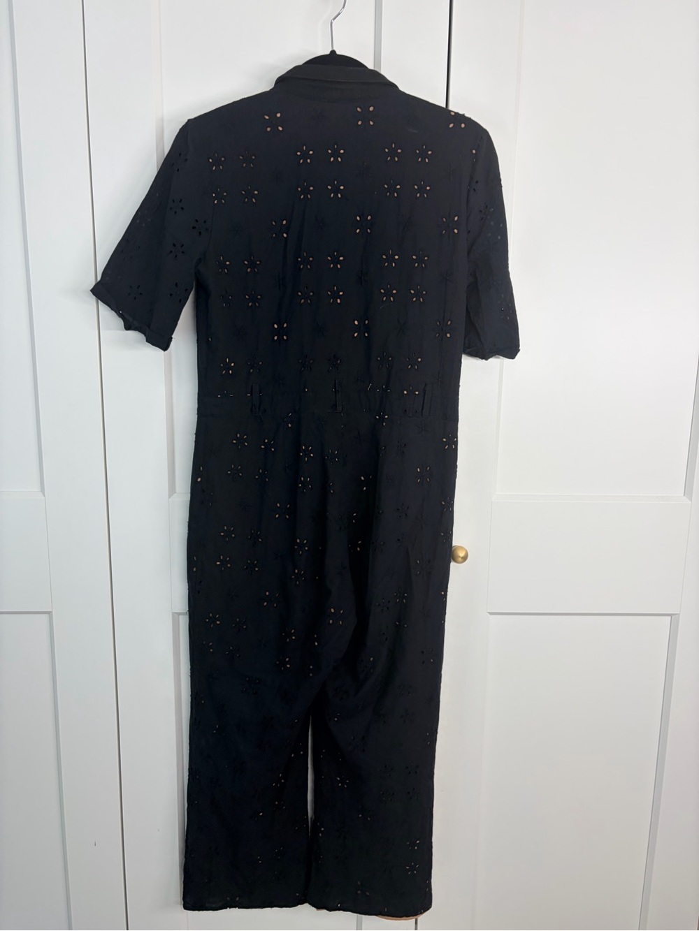 For Love And Lemons Black Eyelet Short-Sleeve Jumpsuit | M - Picture 5 of 6